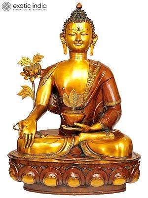 35" Large Size Buddhist Deity Buddha Idol | Handmade Brass Statue