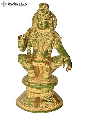 8" Ayyappan, A Saint Revered as Incarnation of Dharma In Brass | Handmade | Made In India