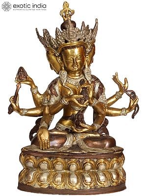 14" Ushnishvijaya – The Mother of All Buddhas In Brass | Handmade | Made In India