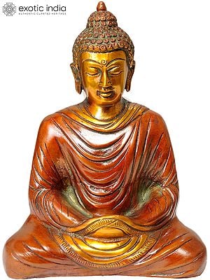 7"  Buddha in Dhyana Mudra In Brass | Handmade | Made In India