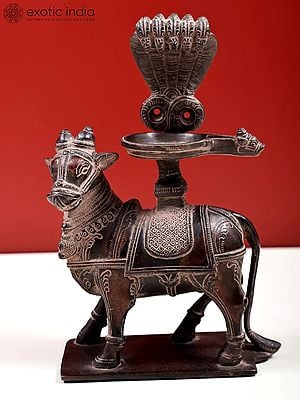 8" Abhisheka on Nandi | Handmade Brass Statue | Made in India