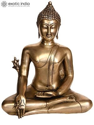 10" Tibetan Buddhist Deity - The Medicine Buddha In Brass | Handmade | Made In India