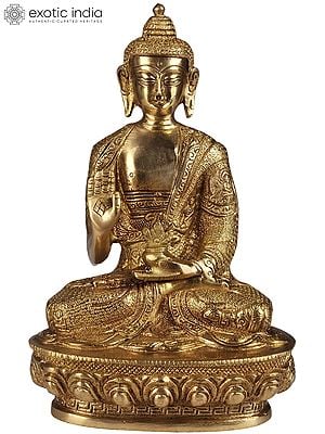 Tibetan Buddhist God Medicine Buddha Brass Sculpture | Handmade | Made in India