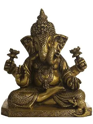 Four Armed Seated Ganesha