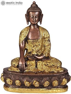 7" Lord Buddha Idol in Bhumisparsha Mudra | Handmade Brass Statue | Made in India