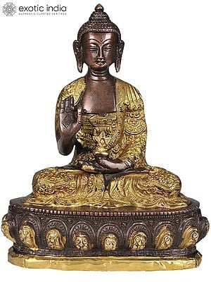 7" Lord Buddha is Interpreting His Dharma | Handmade Brass Statue | Made in India