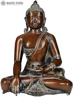 11" Lord Buddha in Bhumisparsha Mudra In Brass | Handmade | Made In India