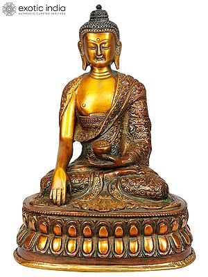 8" Lord Buddha in Bhumisparsha Mudra In Brass | Handmade | Made In India