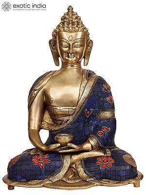 14" Meditating Buddha In Brass | Handmade | Made In India