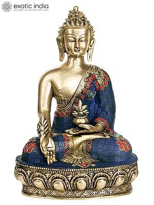 11" (Tibetan Buddhist Deity) The Medicine Buddha In Brass | Handmade | Made In India