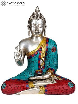 14" Lord Buddha in Vitark Mudra In Brass | Handmade | Made In India