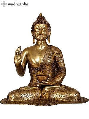 29" Large Size Lord Buddha | Brass | Handmade | Made In India