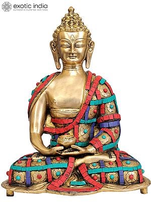 14" Lord Buddha in Dhyana Mudra In Brass | Handmade | Made In India