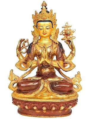 Tibetan Buddhist Deity Chenrezig (Four-Armed Avalokiteshvara)