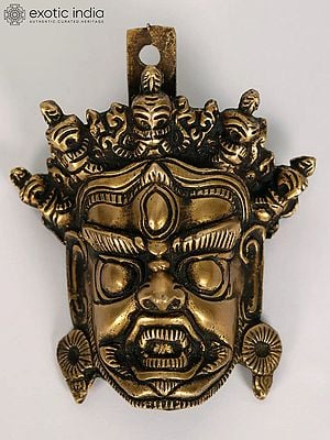 5" Small Brass Tibetan Buddhist Mahakala Mask
