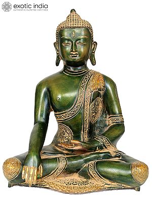 13" Lord Buddha In Brass | Handmade | Made In India