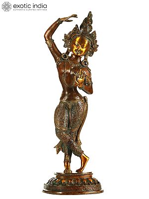21" Tall and Gracious Queen Mayadevi | Handmade Brass Statue