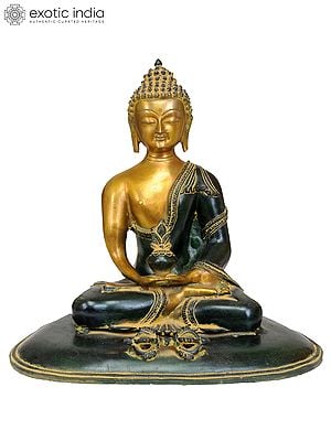 11" Lord Buddha with Dorje In Brass | Handmade | Made In India