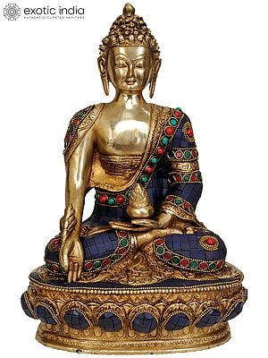 13" Tibetan Buddhist Deity Medicine Buddha In Brass | Handmade | Made In India