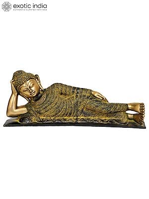 19" Parinirvana Buddha In Brass | Handmade | Made In India