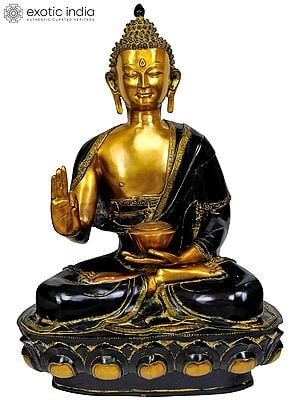 36" Large Size Blessing Buddha In Brass | Handmade | Made In India