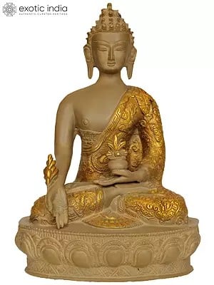 11" Tibetan Buddhist Deity Medicine Buddha In Brass | Handmade | Made In India