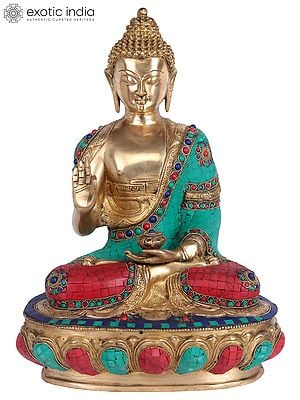 12" Preaching Buddha - Tibetan Buddhist In Brass | Handmade | Made In India