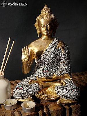 11" Blessing Buddha in Brass | Handmade | Made In India