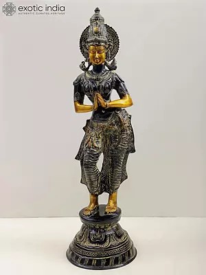 28" Namaste (Welcome) Lady In Brass