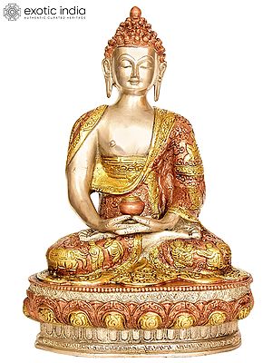 13" Lord Buddha in Dhyana Mudra In Brass | Handmade | Made In India