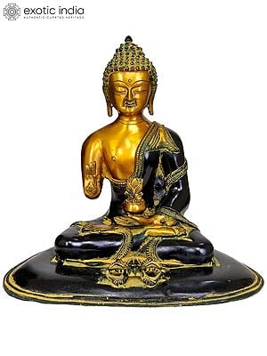 12" Blessing Buddha with Dorje In Brass | Handmade | Made In India