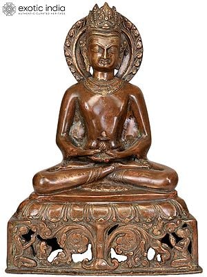 13" Crowned Buddha (Tibetan Buddhist Deity) In Brass | Handmade | Made In India