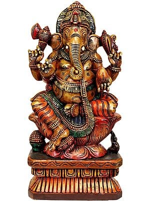 Kamalasana Chaturbhuja Ganesha