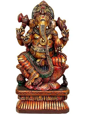 Kamalasana Chaturbhuja Ganesha