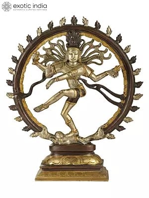 13" Lord Shiva as Nataraja | Hindu god Shiva as the divine cosmic dancer | Brass Statue | Handmade | Made In India