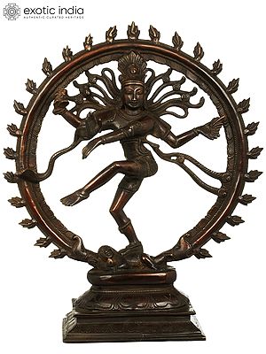 13" Lord Shiva as Nataraja Brass Statue | Handmade | Made in India