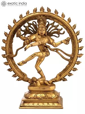 13" Lord Shiva as Nataraja Brass Statue | Handmade | Made in India