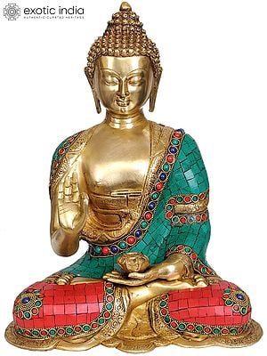 14" Lord Buddha in Vitarka Mudra In Brass | Handmade | Made In India