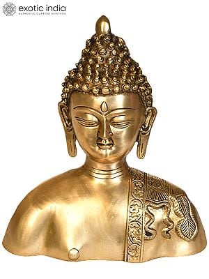 7" Buddha Bust In Brass | Handmade | Made In India