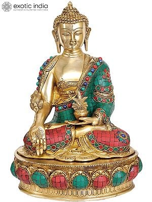 14" (Tibetan Buddhist Deity) Medicine Buddha In Brass | Handmade | Made In India