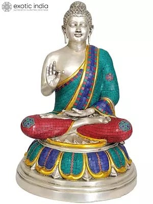 22" Large Size Tibetan Buddhist Buddha in Vitarka Mudra In Brass | Handmade | Made In India