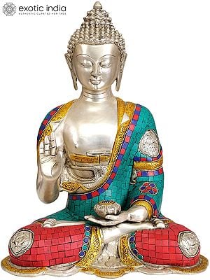 14" Lord Buddha in Vitark Mudra In Brass | Handmade | Made In India