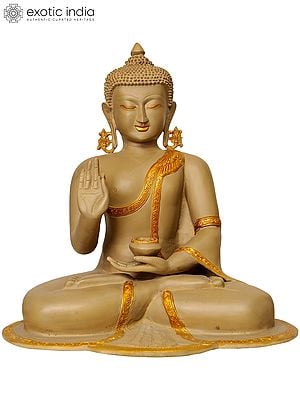 17" Shakyamuni Buddha Interpreting His Dharma In Brass | Handmade | Made In India