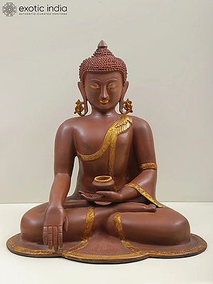 17" Shakyamuni Buddha in Mara-Vijay Mudra In Brass