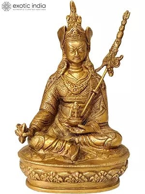 8" Buddhist Deity Padmasambhava Brass Statue - The Second Buddha | Handmade | Made in India