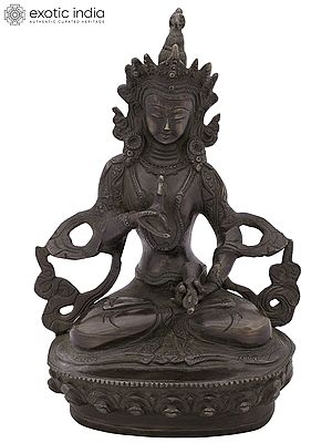 8" Tibetan Buddhist Deity Vajrasattva Brass Statue | Handmade | Made in India