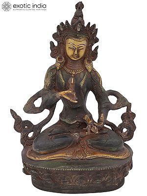8" Tibetan Buddhist Deity Vajrasattva Brass Statue | Handmade | Made in India