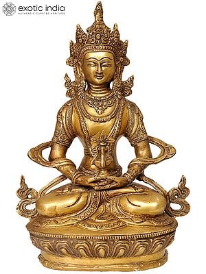 12" Amitabha (Tibetan Buddhist Deity) In Brass | Handmade | Made In India