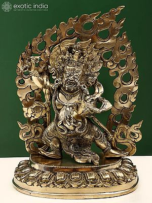 12" Tibetan Buddhist Deity Vajrapani Brass Sculpture
