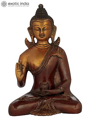 5" Preaching Buddha (Tibetan Buddhist Deity) In Brass | Handmade | Made In India